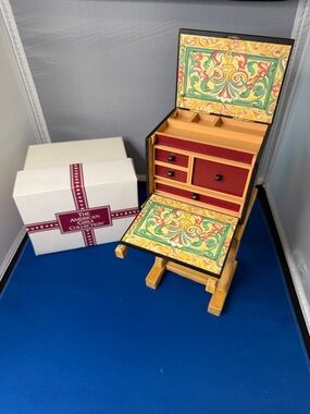 Rare & Retired American Girl Doll Josefina Writing Desk / wooden stand & box